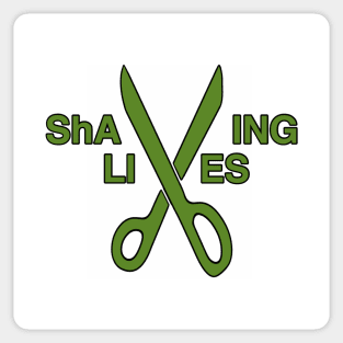 green ShAVING LIVES logo Sticker